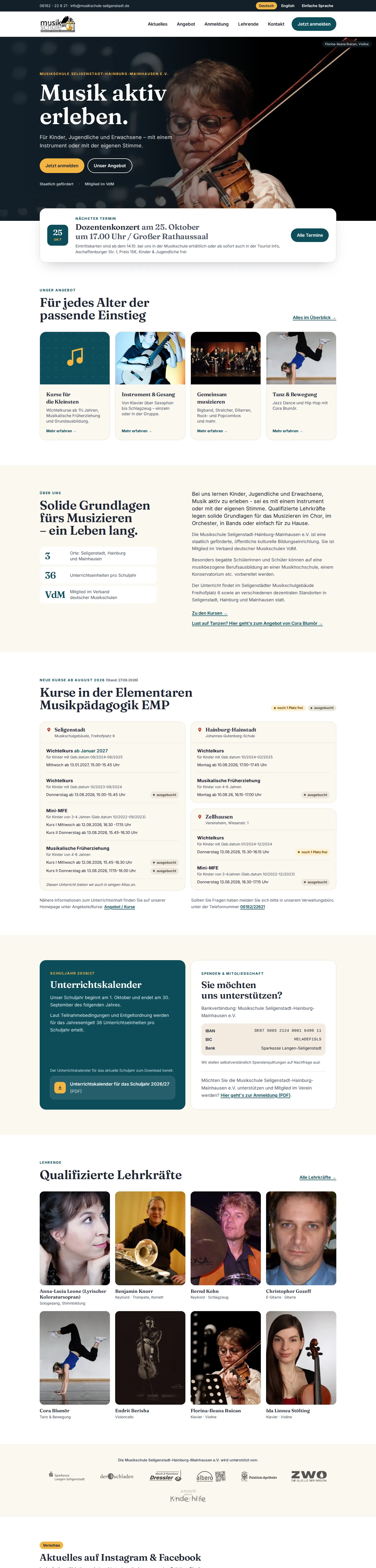 Music school: 41 pages in German, English and Plain Language