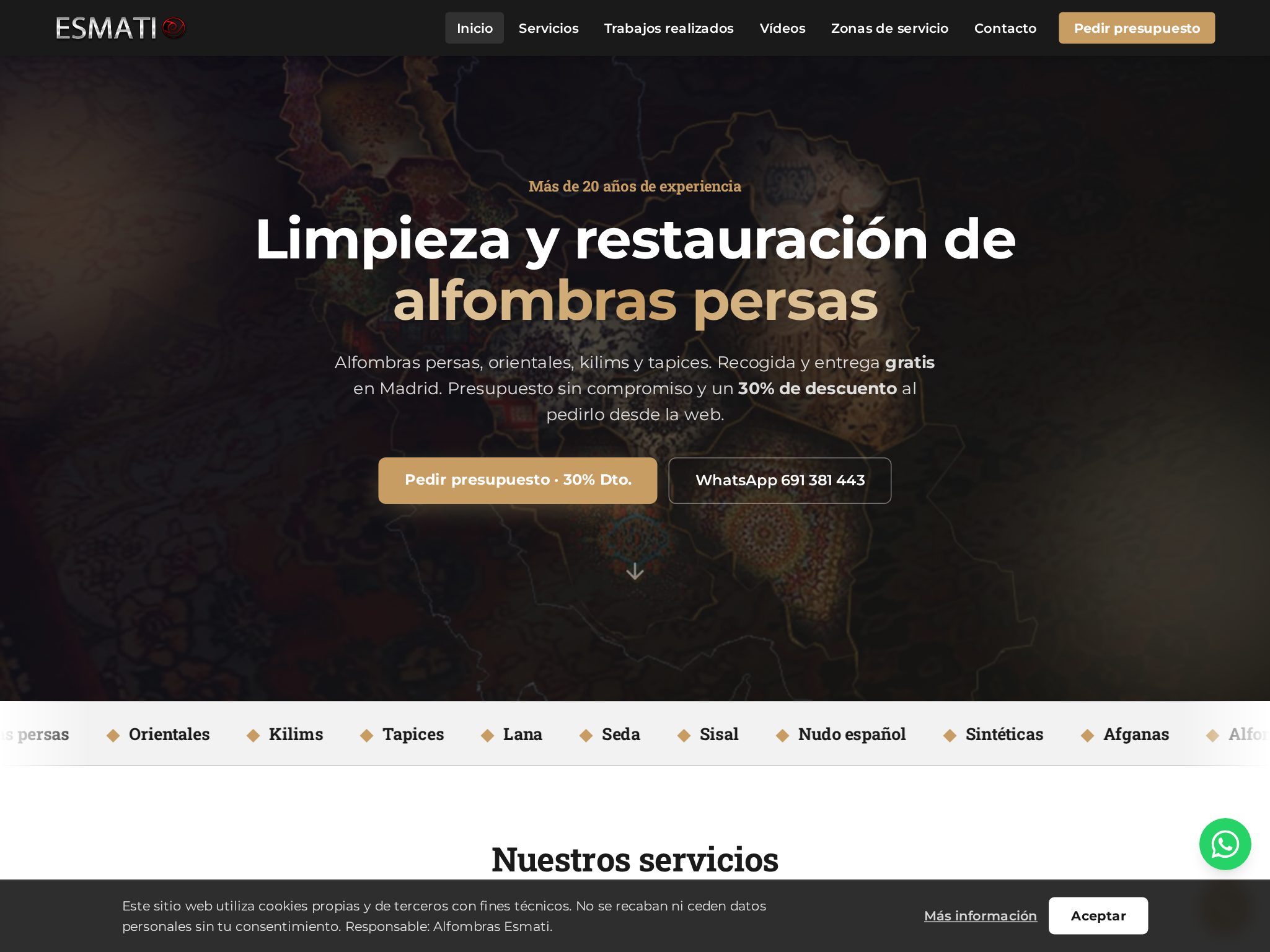 Limpieza y restauración de alfombras