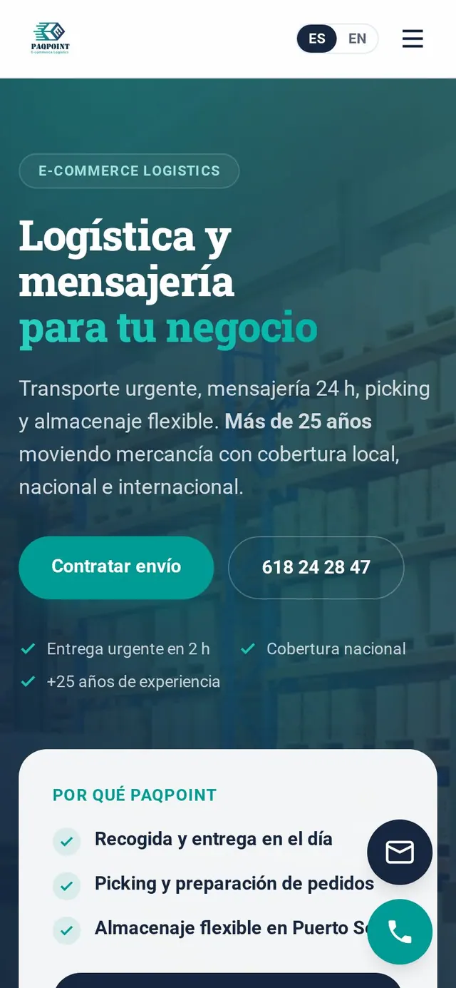 Paketlogistik für den E-Commerce — versión móvil