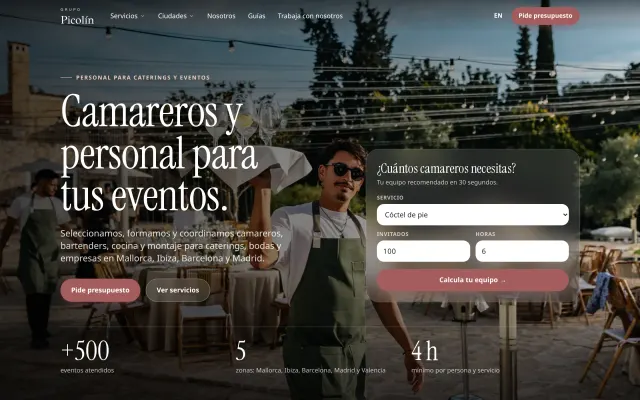 Event staffing · Baleares y península
